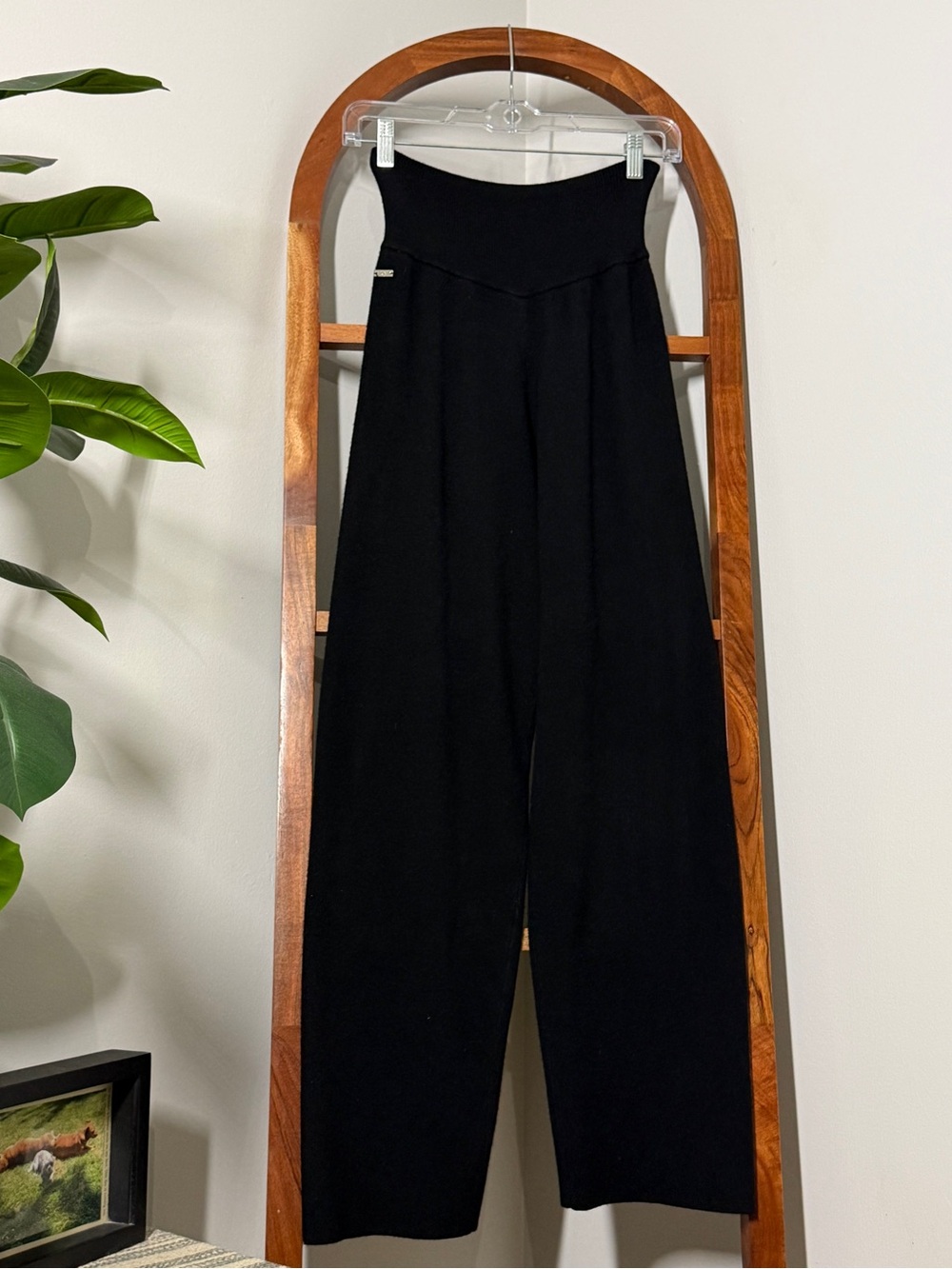 LUNE Active XS Black Olly Knit High Waisted Pants